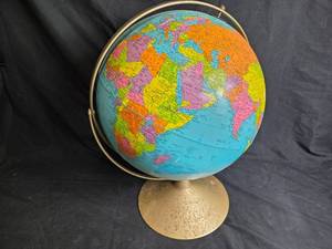 lot 122 image: Replogle 16-Inch Reference Globe with Metal Base - Will Need New Base Screw