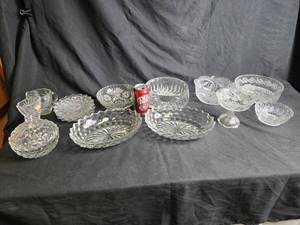 lot 127 image: Vintage Crystal Serving Dishes and Bowls