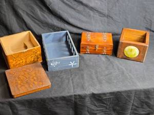 lot 147 image: Decorative Wooden Storage Boxes