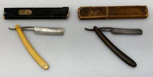 lot 143 image: Misc. Vintage Folding Straignt Blade Razors With Original Boxes