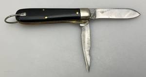 lot 144 image: Misc. Vintage Ulster Double Blade Smooth Black Handle Pocket Knife