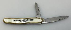 lot 146 image: Vintage Double Blade Pocket Knife With Amana Colonies In Iowa Advertisement