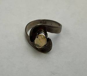 lot 157 image: Vintage Sterling Opal Ring Size 6-6.5