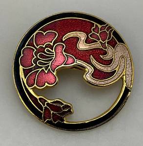 lot 162 image: Vintage Floral Cloisonne Brooch