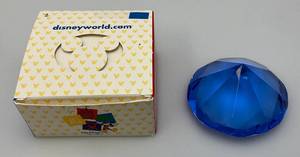 lot 173 image: Vintage Large 3 Blue Crystal Diamond Paperweight In Original Walt Disney World Box (NIB)
