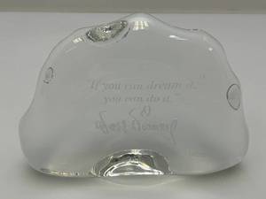 lot 175 image: Vintage Disney Inspirational Quote Leaded Crystal Iceberg Paperweight 3 H x 4 12 L