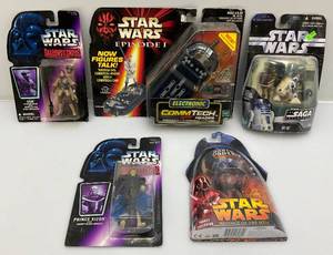 lot 37 image: Misc. STAR WARS action Figures (NIB) Packaging Shows Signs Of  Wear