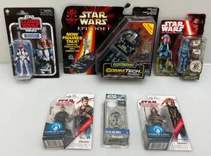 lot 38 image: Misc. STAR WARS action Figures (NIB) Packaging Shows Signs Of  Wear