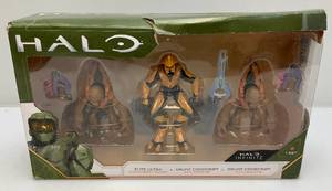 lot 52 image: 2020 HALO Infinite Action Figures Set (NIB) Packaging Shows Signs Of Wear With Tear On Top Of Box