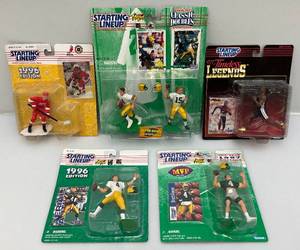 lot 62 image: Misc. 1990s Starting Lineup Action Figures (NIB) Packaging Shows Signs Of Shelf Wear