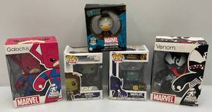 lot 69 image: Misc. Collectible Funko Pops Including Galactus, Garona, Howard The Duck, Murloc & Venom (NIB)  Packaging Show Signs Shelf Wear