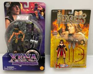 lot 75 image: Misc. Xena Warrior Princess Action Figures (NIB) Packaging Show Signs Shelf Wear