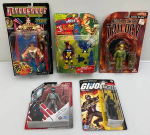 lot 76 image: Misc. Collectible Action Figures Including GI JOE, Mortal Combat & More (NIB) Packaging Show Signs Shelf Wear