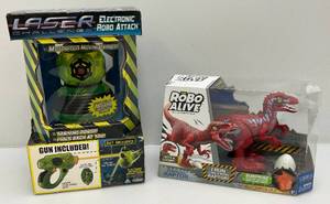 lot 94 image: Misc. Kids Toys Including Robo Alive Raptor & Motorized Moving Target Training Robot (NIB) Packaging Shows Signs Of Shelf Wear