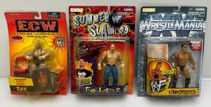 lot 101 image: Misc. Wrestling Action Figures (NIB) Packaging Shows Signs Of Shelf Wear