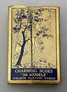 lot 205 image: Vintage Fairy Brand Mens Collectible Plastic Coated Playing Cards In Original Box