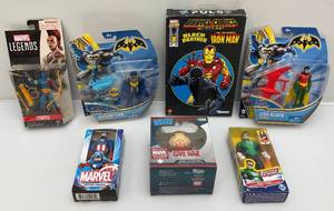 lot 237 image: Misc. Miniature Superhero Action Figures And More (NIB) Packaging Has Shelf Wear