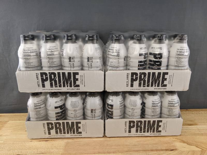 lot 6A image: 4 Brand New Cases of Prime Hydration Drink Meta Moon 16.9 oz, 48 Total N