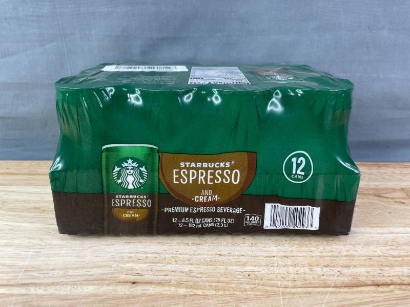 lot 51A image: Brand New Case of 12 Starbucks Espresso and Cream 6.5oz Cans N