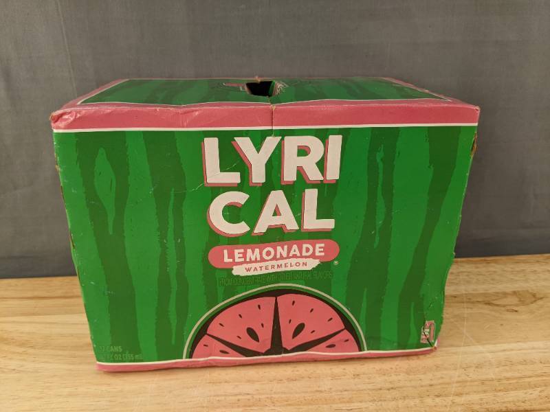 lot 18J image: Hard to Find Brand New Case of 12 Lyrical Watermelon Lemonade 12oz Cans Rare N