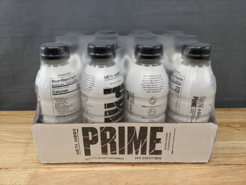 lot 33E image: Brand New Case of Prime Hydration Drink Meta Moon 16.9 oz, 12 Total N