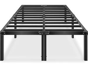 lot 114 image: New HAAGEEP 18 Inch Queen Size Platform Metal Bedframe Black B