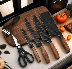lot 29A image: Brand New 6 Piece Knife Set with Scissors and Peeler N