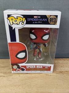 lot 156J image: Brand New Funko Pop Marvel Studios Spider-Man No Way Home Spider-Man Integrated Suit #913 Figure V