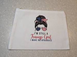 lot 403 image: New Im Still A Trump Girl I Make No Apologies Cosmetic BagPouch Red White Blue P