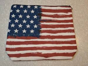 lot 409 image: New Patriotic American Flag Cosmetic BagPouch P