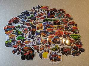 lot 411 image: 50 Total Brand New Monster Machines With Blaze Stickers P