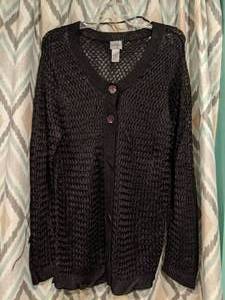 lot 420 image: Chicos Womens Sweater Long Sleeve Black Size 3 P