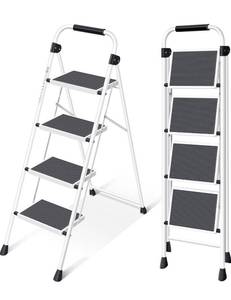 lot 129 image: Brand New Kingrack 4 Step Folding Step Stool White B