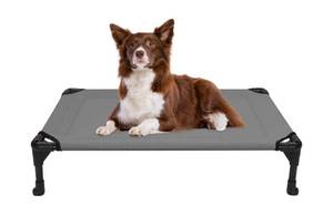 lot 134 image: Veehoo Cooling Elevated Dog Bed 32x25 SilverGrey B