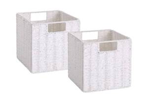 lot 139 image: Brand New Set of 2 Vagusicc Hand-Woven Wicker Baskets, 11 Storage Baskets $36.99 Retail B