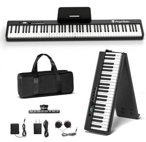 lot 149 image: New Finger Dance Folding Piano Keyboard 88 Keys, Portable Electric Keyboard with Bluetooth MIDI $180.99 Retail B