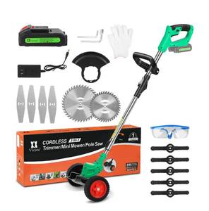 lot 151 image: Cordless Weed Eater Grass Trimmer,3-in-1 Lightweight Push Lawn Mower & Edger Tool with 3 Types Blades B