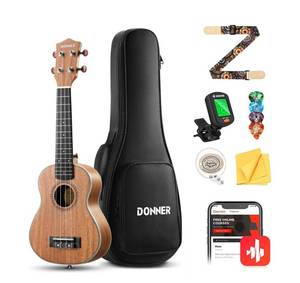 lot 154 image: New Donner Concert Ukulele Beginner Kit 23 inch Ukelele Mahogany Wood $79.99 B