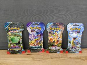 lot 65 image: Brand New Total of 4 Pokemon Trading Cards includes Twilight Masquerade, Temporal Forces, and Stellar Crown x 2 I