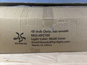 lot 159 image: New HOYECHI Lighted Wreaths Holiday Decor- 48in Large Christmas Outdoor Wreath B