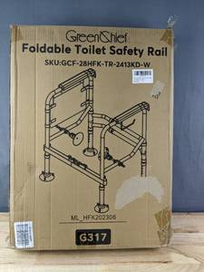 lot 135 image: Brand New GreenChief Stand Alone Foldable Toilet Safety Rail Model G317 B