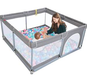 lot 164 image: New TODALE Baby Playpen 50  50 Gray Playpen for Babies and Toddlers Breathable Mesh Indoor & Outdoor B