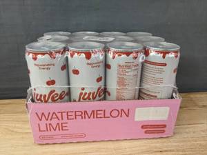 lot 89 image: Sealed 12 Pack of Juvee Watermelon Lime Rejuvenating Energy Drink N