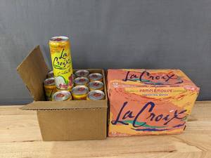 lot 68 image: New 12 Pack of La Croix Grapefruit and 12 Cans of La Croix Apple Cranberry N