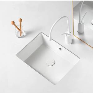 lot 61 image: New Amashen 17 Undermount Ceramic White Bathroom Vanity Sink $79.99 Retail B