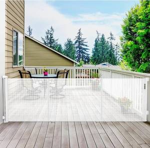 lot 90 image: New 138 Inch Reinforced Retractable Baby Gates Extra Wide, White B