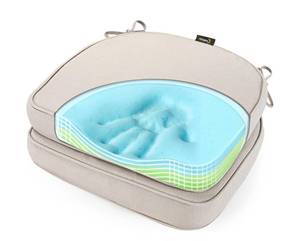 lot 189 image: Brand New 2-Pack SUNROX Cream Gel Memory Foam Chair Cushions, FadeShield Water- Stain-Resistant Durable Reversible Seat Cushion Pads B