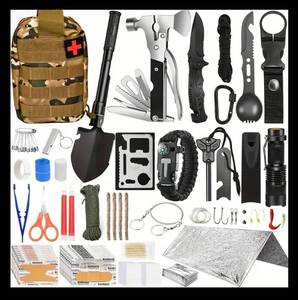 lot 11A image: 158 Piece Brand New Survival & First Aid Kit in Camo Case N