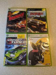 lot 450 image: 4 Total XBOX 360 Burnout Revenge Hummer Badlands Import Tuner Challenge Moto GP 06 R
