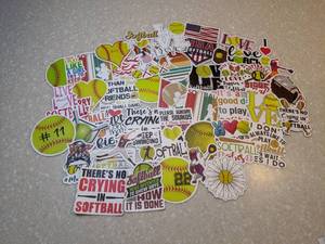 lot 465 image: 50 Total Brand New Softball Stickers P